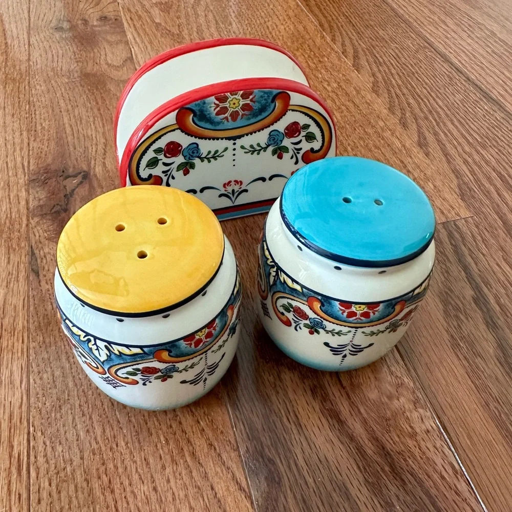 New Zanzibar Collection Vibrant Ceramic Tableware Necessities, 3 Piece